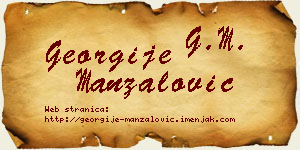 Georgije Manzalović vizit kartica